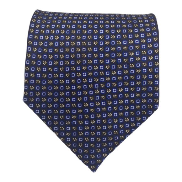 GUCCI Blue Geometric Silk Tie Made In Italy 55"/3".3/4 EX COND - Picture 1 of 8